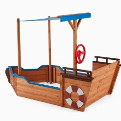 - Bac à sable aspect bateau avec banc MATSCHEKISTE - 160 x 78 cm