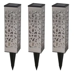 3 Balises solaires à piquer ORGANIC INOX H31cm