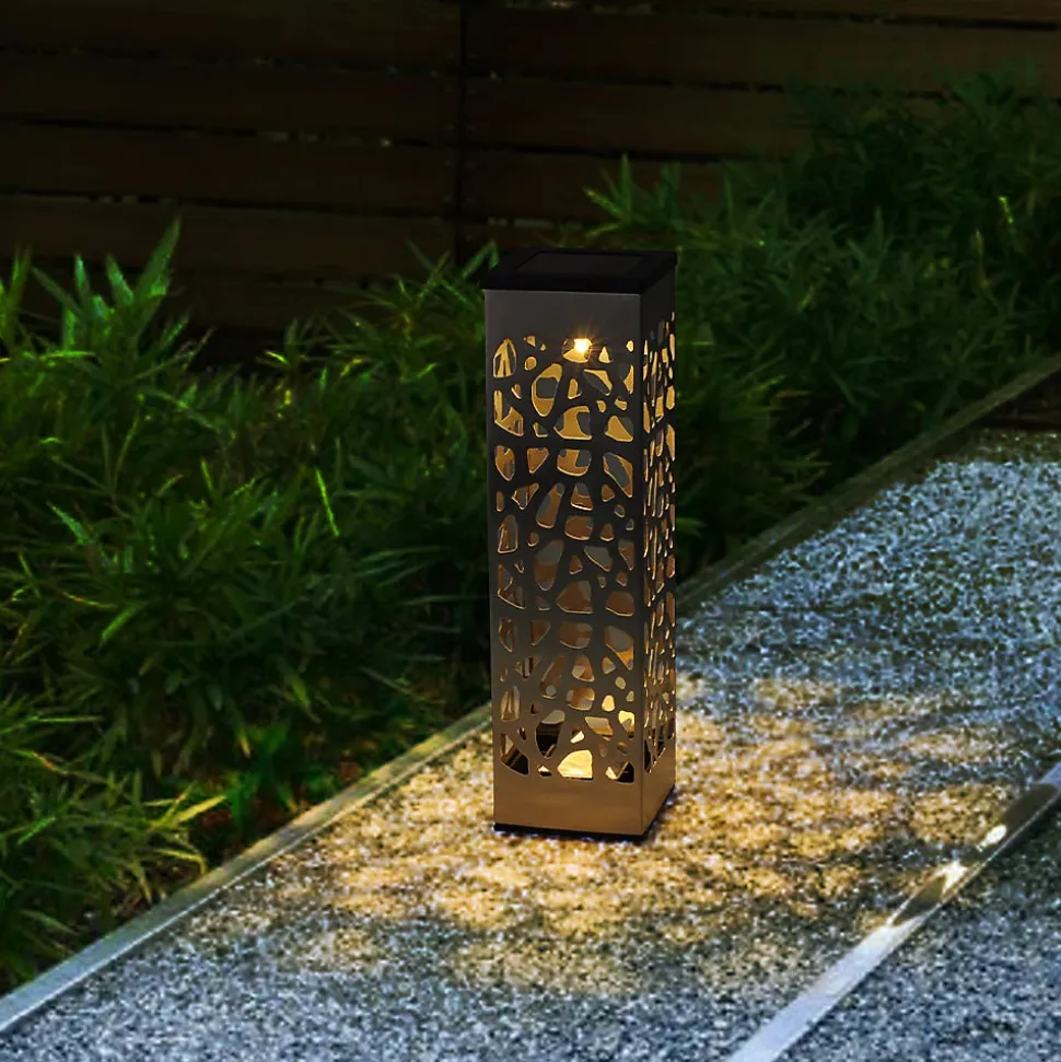 3 Balises solaires à piquer ORGANIC INOX H31cm