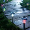 8 balises solaires à piquer RGB IP44 chrome
