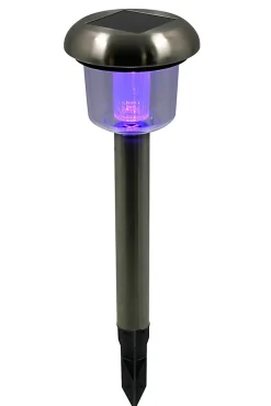 8 balises solaires à piquer RGB IP44 chrome