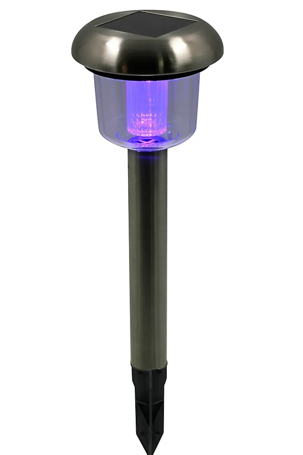 8 balises solaires à piquer RGB IP44 chrome