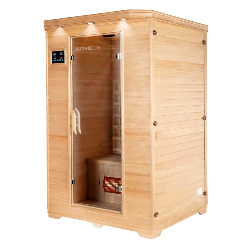 - Cabine infrarouge avec radiateur à spectre complet REDSUN M - 120 x 105 cm pour 2 personnes