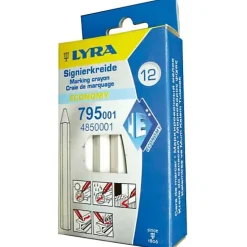 12 craies de marquage 11x110mm blanches - LYRA - L4850001