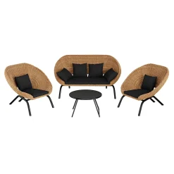 2 fauteuils GoodHome Loa effet rotin