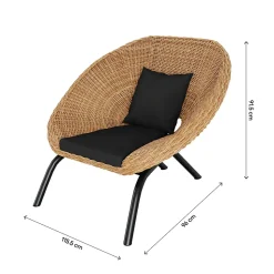 2 fauteuils GoodHome Loa effet rotin