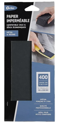 6 feuilles d'abrasif imperméable grain fin