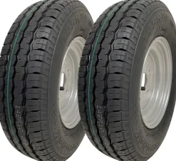 2-10" inch trailer wheel & tyre 145R10 6 ply 430kgs 84/82N 4 stud 100mm pcd