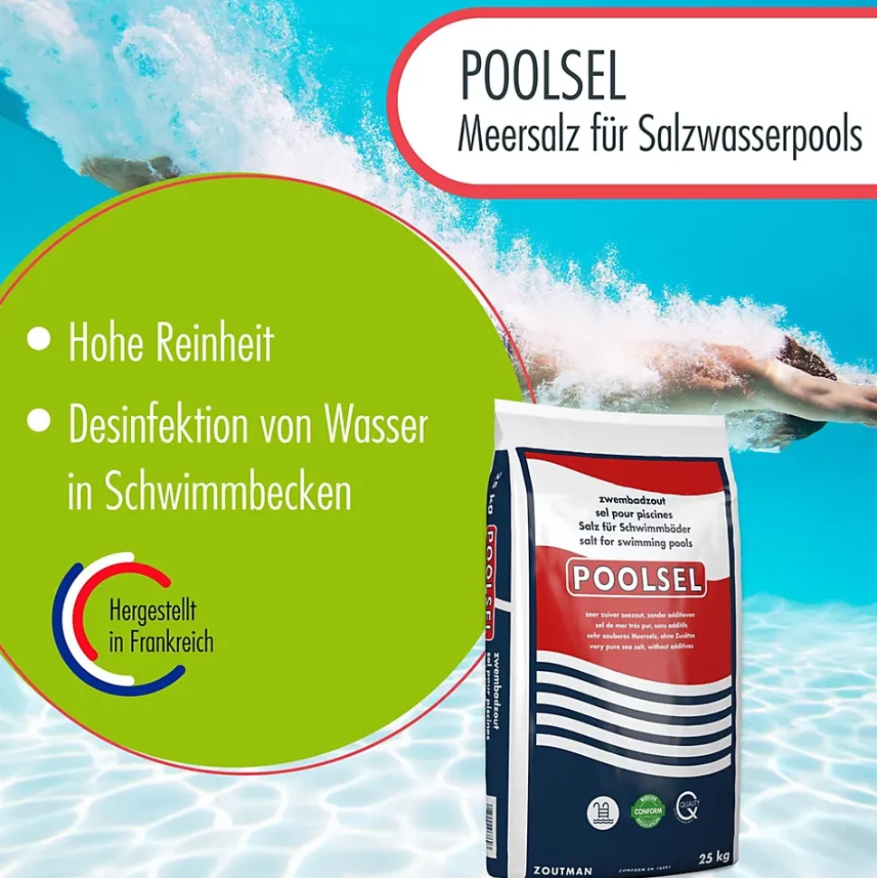 25 kg de sel marin POOLSEL pour piscines x6