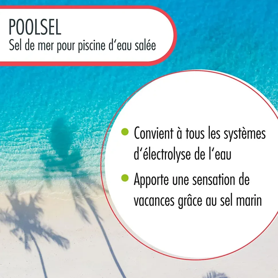 25 kg de sel marin POOLSEL pour piscines x6