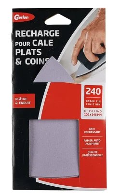 6 patins pour cale plat et coins grain fin