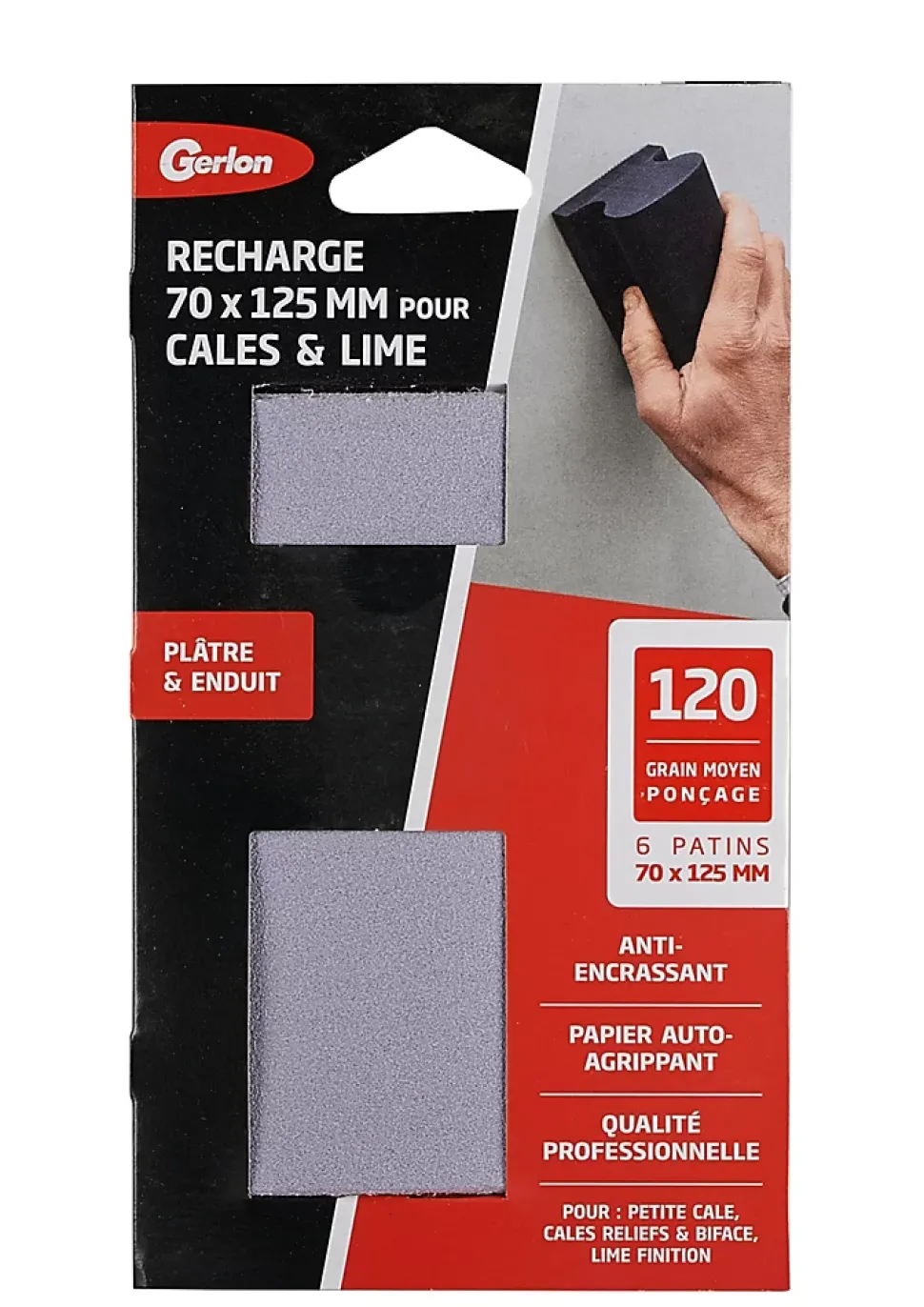 6 patins pour petite cale grain moyen