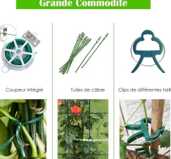 2 PcsTreillis de concombres, pour Plantes , Legumes et Fleurs, en Forme d'avec Accessoires, Filet de Treillis 122 x 86 cm