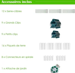 2 PcsTreillis de concombres, pour Plantes , Legumes et Fleurs, en Forme d'avec Accessoires, Filet de Treillis 122 x 86 cm