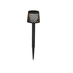4 piques solaire LED intégrée Gretita noir 2lm 0,015W IP44 blanc chaud New Garden