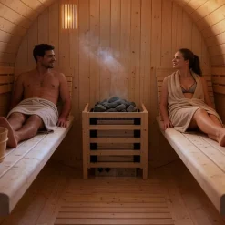 - Sauna extérieur à tonneau LAHTI DELUXE L - 195 x 220 cm pour 4 personnes