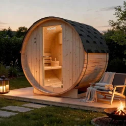 - Sauna extérieur à tonneau LAHTI M - 195 x 120 cm pour 2 personnes