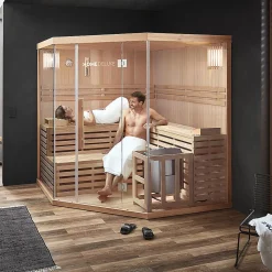- Sauna traditionnel SKYLINE BIG XL - 200 x 200 cm pour 6 personnes