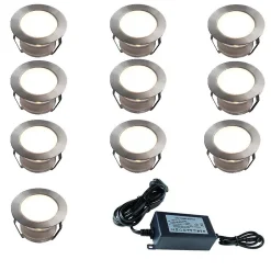 10 Spots LED à Encastrer - Blanc Chaud - Transformateur 30W - SOFIA - Plug & Play - Dimmable