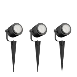 3 spots LED à piquer connectés Smart RGBW IP44 2,8W 390lm Calex