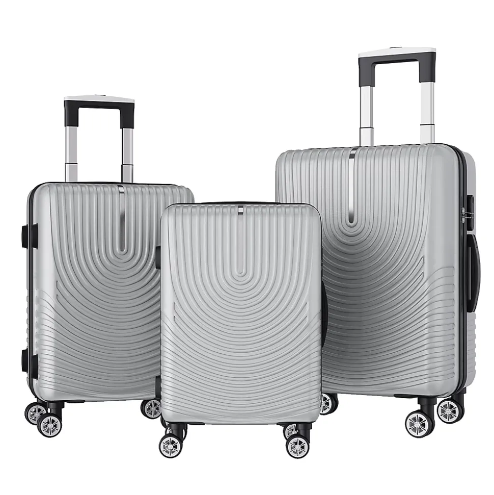 3 Tailles De Bagages à Coque Rigide Avec Serrure à Combinaison, Roulettes Pivotantes