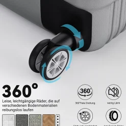 3 Tailles De Bagages à Coque Rigide Avec Serrure à Combinaison, Roulettes Pivotantes
