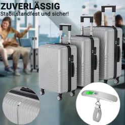 3 Tailles De Bagages à Coque Rigide Avec Serrure à Combinaison, Roulettes Pivotantes