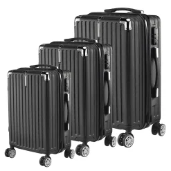 3 Tailles De Bagages à Coque Rigide Avec Serrure à Combinaison, Roulettes Pivotantes