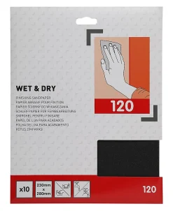 Abrasif Grain 120 pour support sec ou humide - 10 pièces