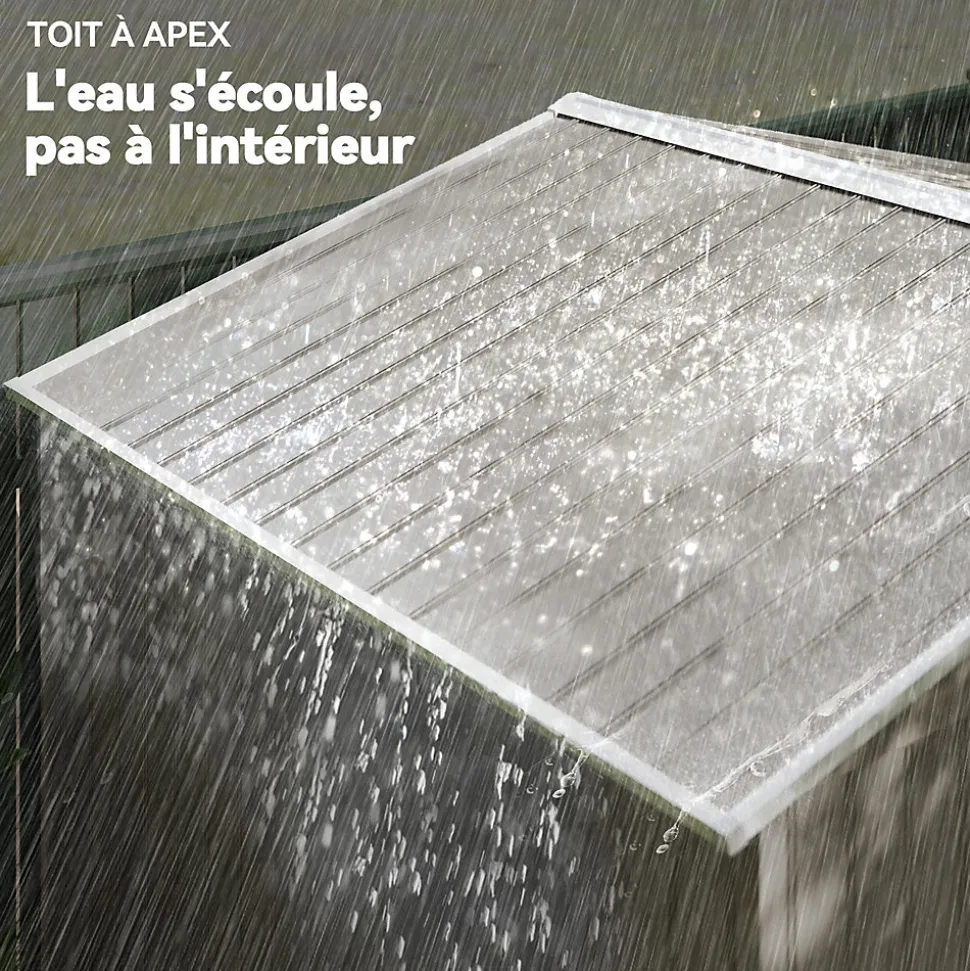 Abri de jardin - cabanon double porte coulissante, fondation incluse - 277 x 191 x 192 cm - tôle d'acier ondulée effet bois