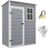 Abri de jardin - remise pour outils - cabanon porte verrouillable, fenêtre - dim. 151L x 92l x 193H cm - alu PP gris blanc