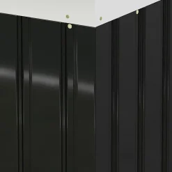 Abri de jardin - remise pour outils - cabanon portes verrouillables - dim. 2,8L x 1,3l x 1,72H m - tôle d'acier gris noir