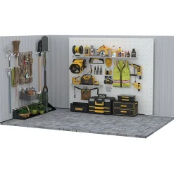 Abri de jardin - remise pour outils - cabanon porte verrouillable - dim. 194L x 110l x 184H cm - tôle d'acier gris