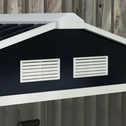 Abri de jardin - remise pour outils - cabanon porte verrouillable - dim. 213L x 130l x 185H cm - tôle d'acier gris