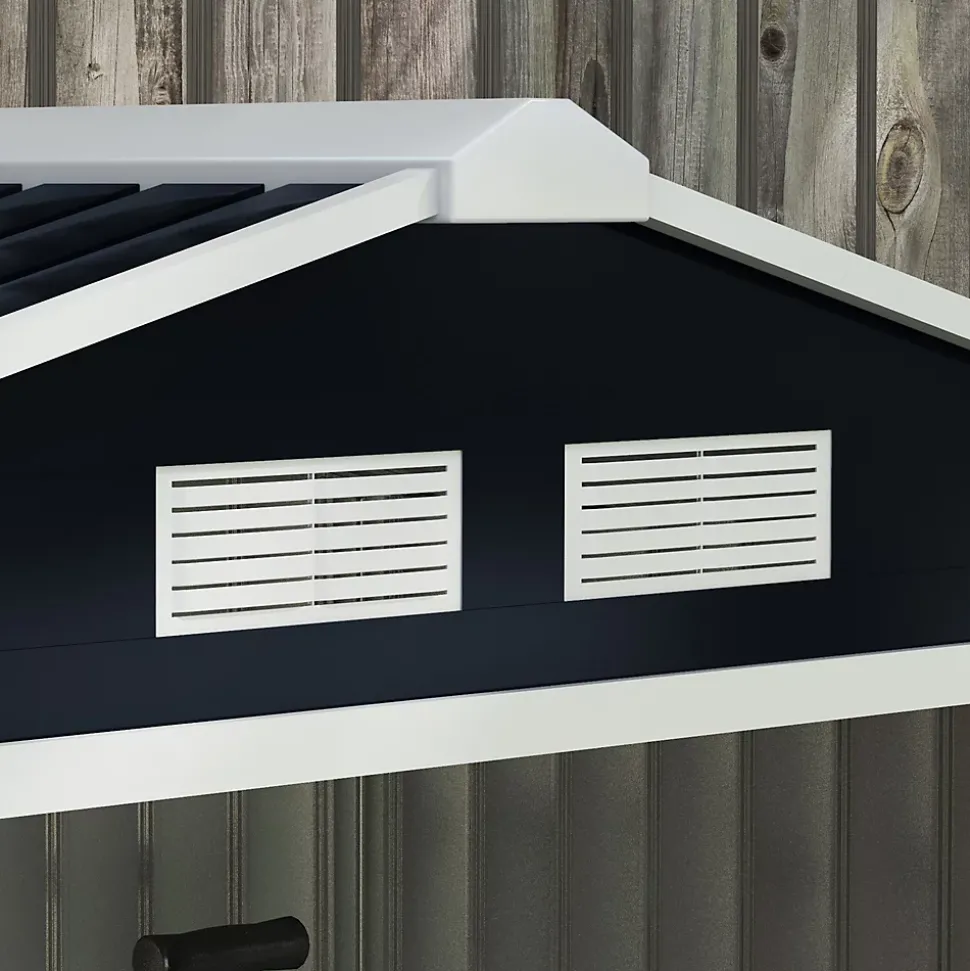 Abri de jardin - remise pour outils - cabanon porte verrouillable - dim. 213L x 130l x 185H cm - tôle d'acier gris