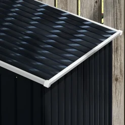 Abri de jardin - remise pour outils - cabanon porte verrouillable - dim. 213L x 130l x 185H cm - tôle d'acier gris