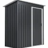 Abri de jardin - remise pour outils - cabanon porte coulissante - dim. 163L x 89l x 182H cm - tôle d'acier noir blanc