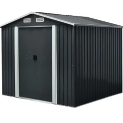 Abri de jardin Blooma Basic en métal coloris gris ép.0,3 mm surface extérieure 6,65 m²