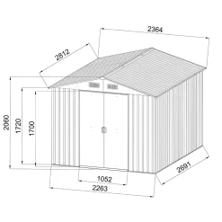 Abri de jardin Blooma Basic en métal coloris gris ép.0,3 mm surface extérieure 6,65 m²
