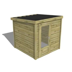 ABRI DE JARDIN bois Pin traité autoclave 27mm - Essentiel - 2,14x2,14m / 5m2 - Bac acier - Abri Français