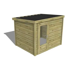 ABRI DE JARDIN bois Pin traité autoclave 27mm - Essentiel - 2,64x2,14m / 6m2 - Bac acier - Abri Français