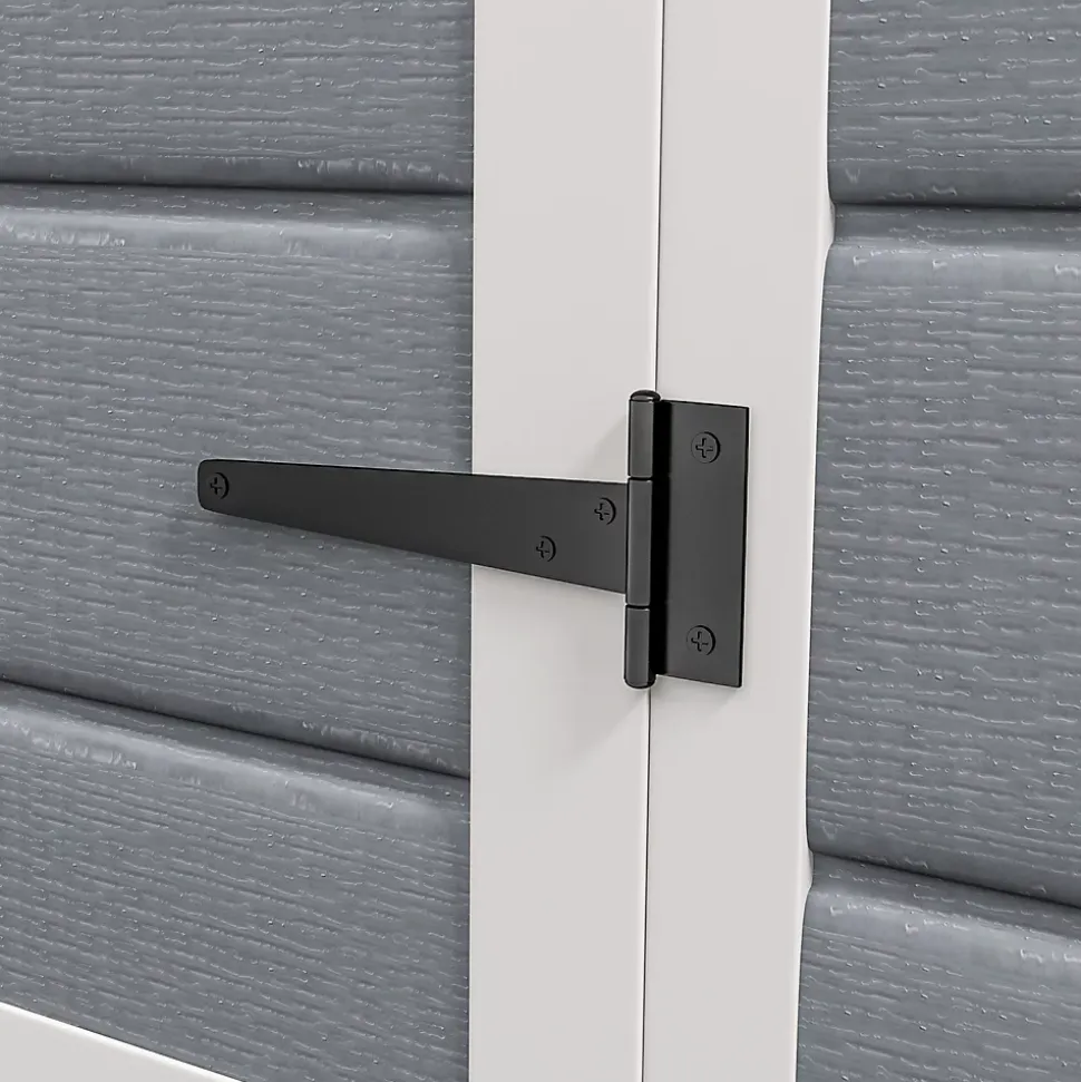 Abri de jardin cabanon 2,12 m² - 2 portes, fenêtre, aération, toit double pente - résine PP gris