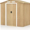 Abri de Jardin en Acier Galvanisé 2 m2 avec Portes Verrouillables Bouches d'Aération 2 Paires de Gants inclus
