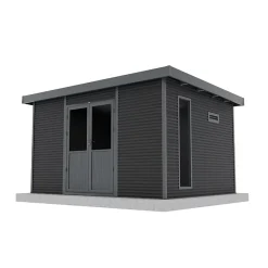 Abri de jardin en bois composite Onyx 43 - 12m² - Gris