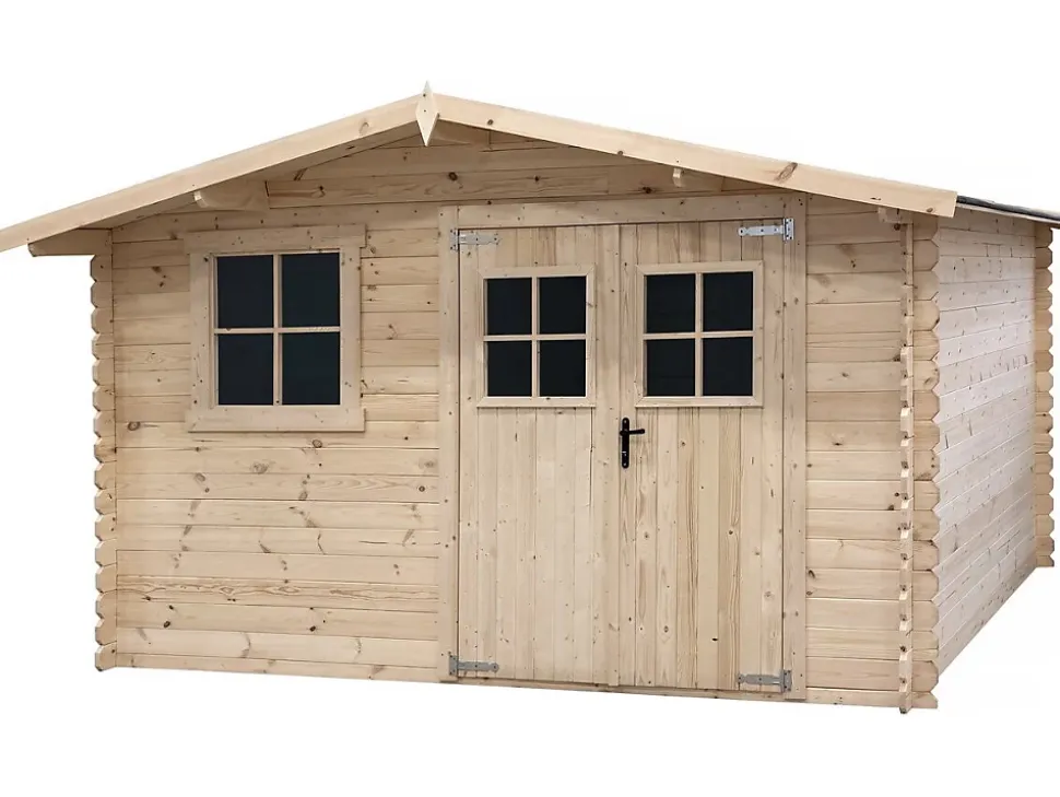 Abri de jardin en bois 14m² "Oz" 388 x 298 x 225 cm 28 mm
