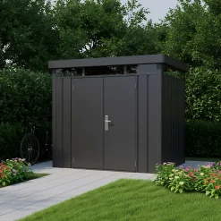 Abri de jardin en métal Curly Klikstrom coloris gris ép.0,4 mm surface extérieure totale 4,61 m²