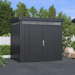 Abri de jardin en métal Curly Klikstrom coloris gris ép.0,4 mm surface extérieure totale 4,61 m²