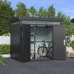 Abri de jardin en métal Curly Klikstrom coloris gris ép.0,4 mm surface extérieure totale 4,61 m²