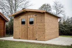 Abri de jardin Habrita Thermabri en bois coloris naturel ép.28 mm surface extérieure 12,31 m²