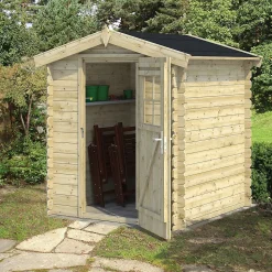 Abri de jardin Klikstrom Mokau bois coloris naturel ép.19 mm surface totale 3,46m²